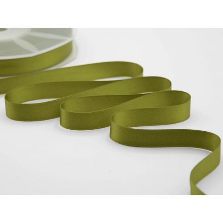 Moss green double satin ribbon 16 mm